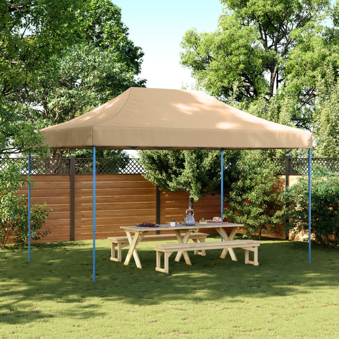 Sammenleggbart partytelt pop-up beige 440x292x315 cm