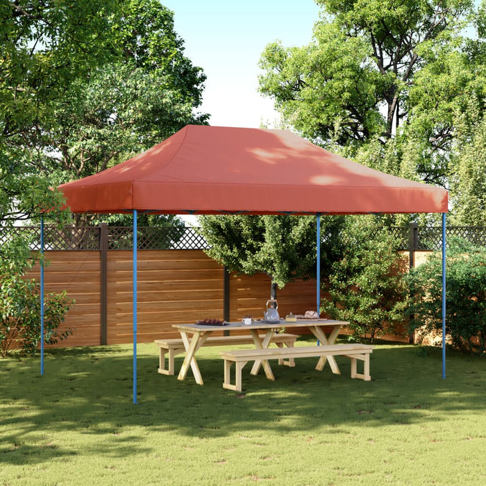 Sammenleggbart partytelt pop-up terrakotta 440x292x315 cm