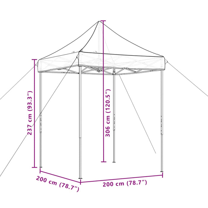 Sammenleggbart partytelt pop-up beige 200x200x306 cm