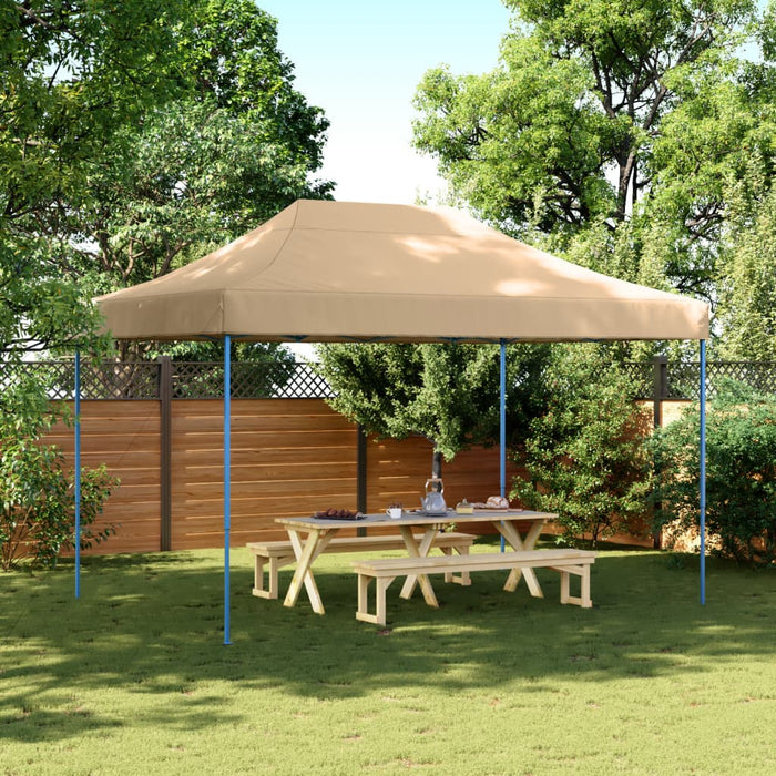 Sammenleggbart partytelt pop-up beige 410x279x315 cm