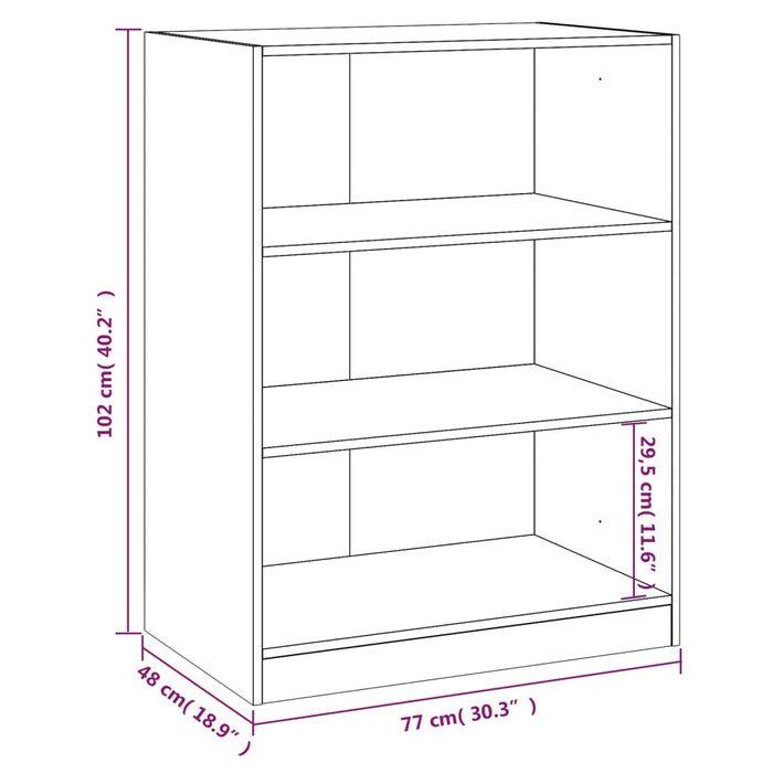 Garderobe sonoma eik 77x48x102 cm konstruert tre