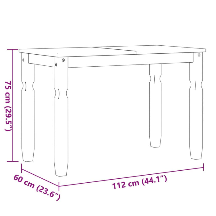 Spisebord Corona hvit 112x60x75 cm heltre furu