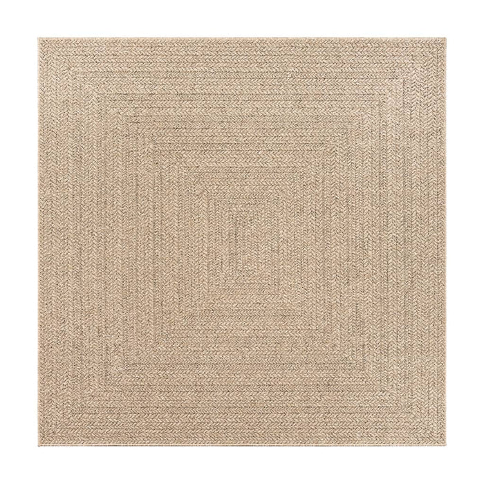 Teppe ZIZUR 120x120 cm jute-utseende innendørs og utendørs