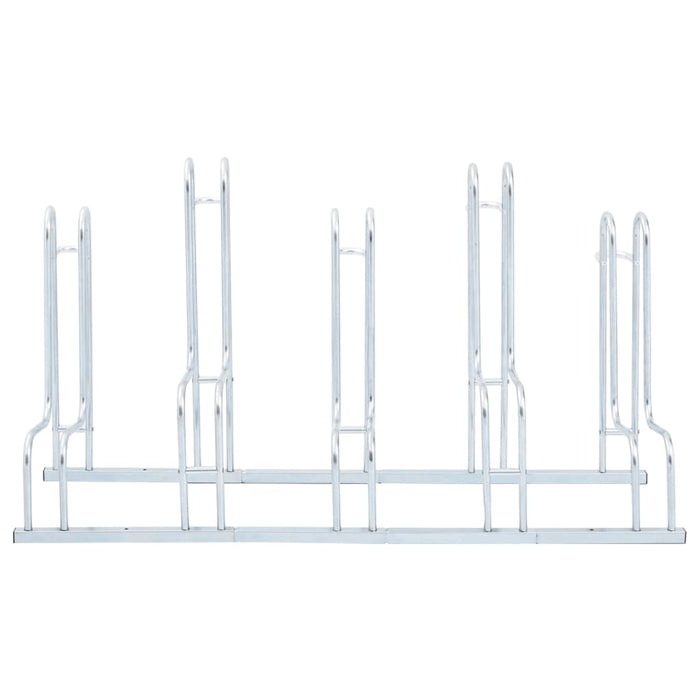 Sykkelstativ for 5 sykler gulv frittstående galvanisert stål