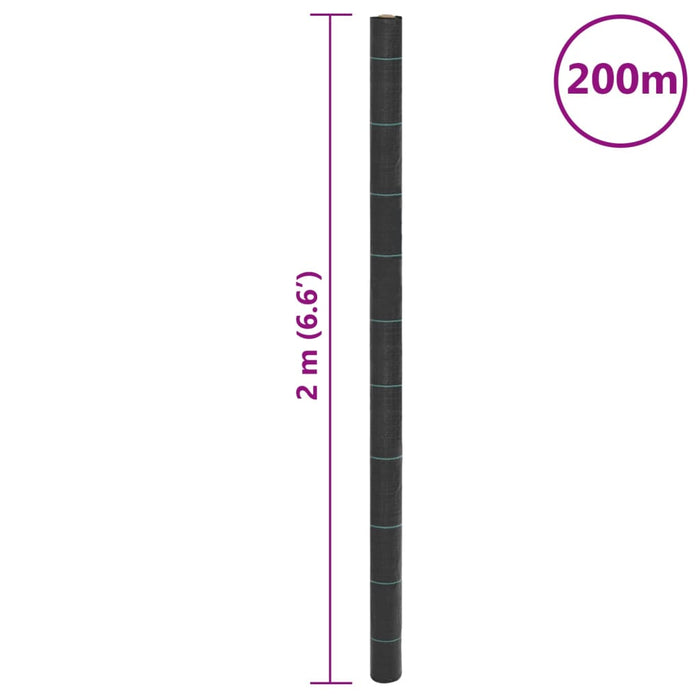 Kontrollmatte for ugress svart 2x200 m PP