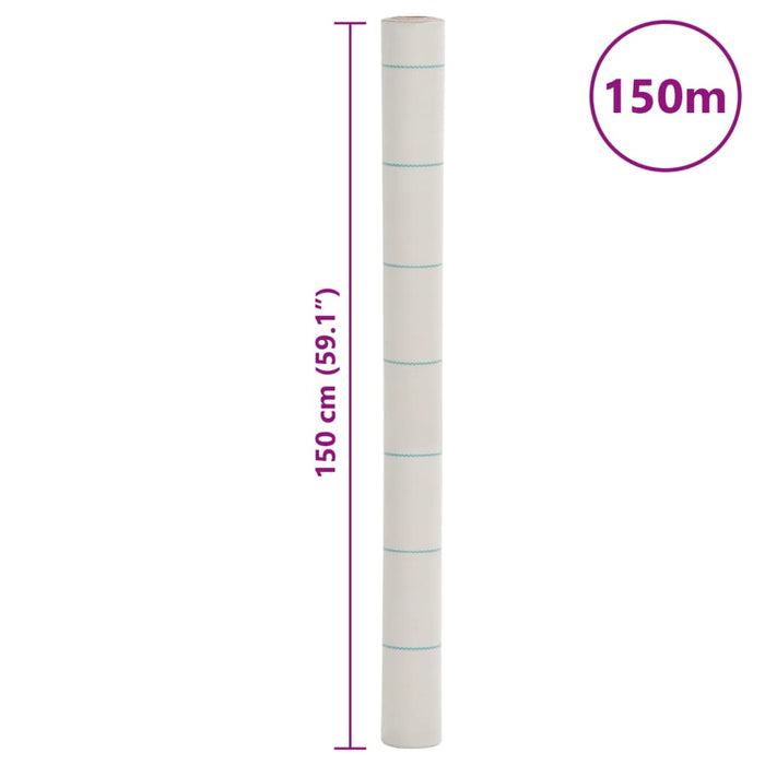 Kontrollmatte for ugress hvit 1,5x150 m PP