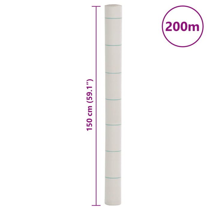 Kontrollmatte for ugress hvit 1,5x200 m PP