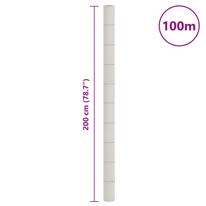 Kontrollmatte for ugress hvit 2x100 m PP