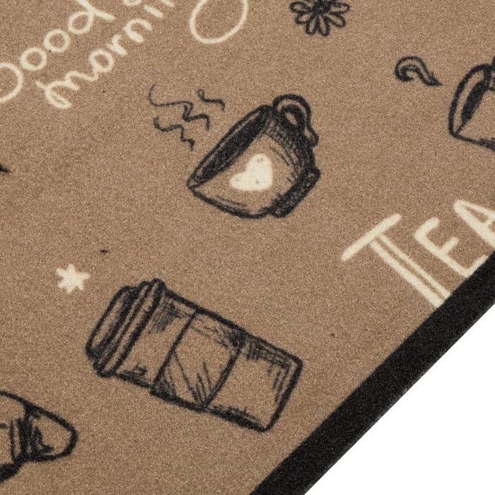 Kjøkkenteppe vaskbar Morning brun 60x180 cm fløyel