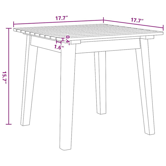 Hagemøbler med bord, 3 deler, beige, massivt akasietre