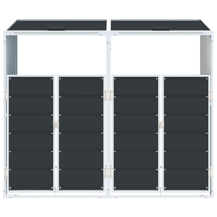 Søppeldunkskur for 2 dunker antrasitt 144x81x113 cm Stål