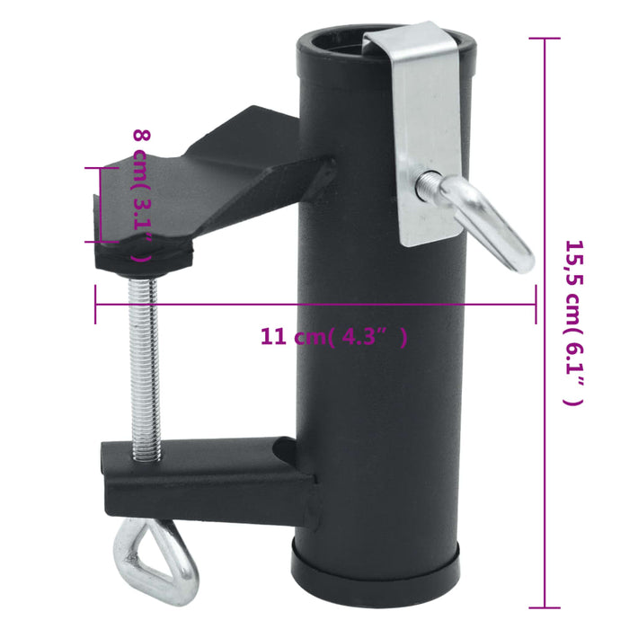 Parasollklemmer for balkong 2 stk 25-38 mm stål