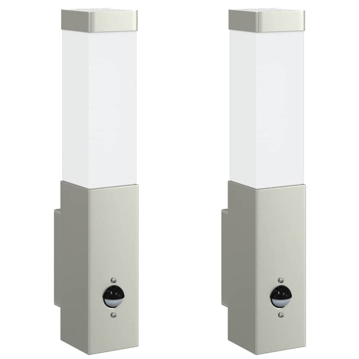 Utendørs vegglamper 2 pcs sølv 10.5 x 6 x 35 cm Rustfritt stål