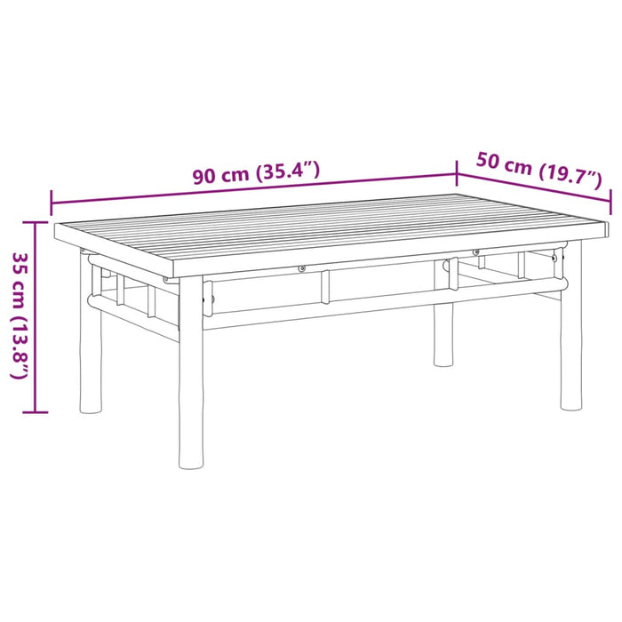 Salongbord 90x50x35 cm bambus