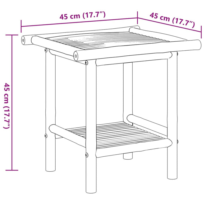 Salongbord 45x45x45 cm bambus