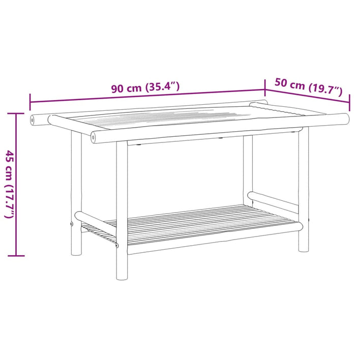 Salongbord 90x50x45 cm bambus