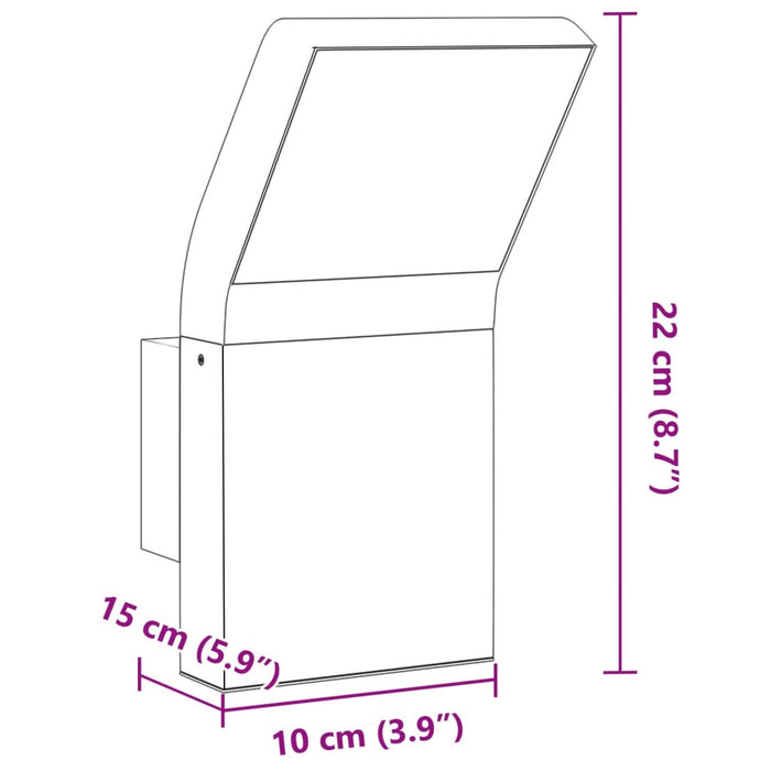 Veggmontert LED-utelampe svart støpt aluminium