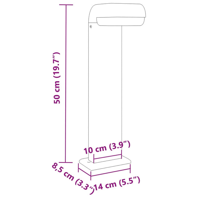 Utendørs gulvlamper 3 stk svart 50 cm støpt aluminium