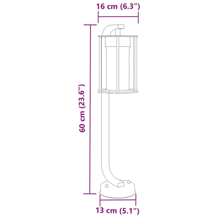 Utendørs gulvlampe svart 60 cm rustfritt stål