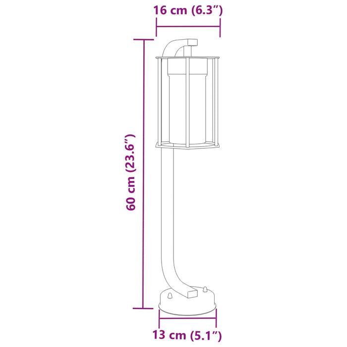 Utendørs gulvlamper 3 stk svart 60 cm rustfritt stål