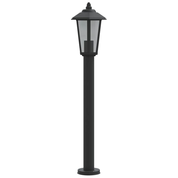 Utendørs gulvlamper 3 stk svart 80 cm rustfritt stål