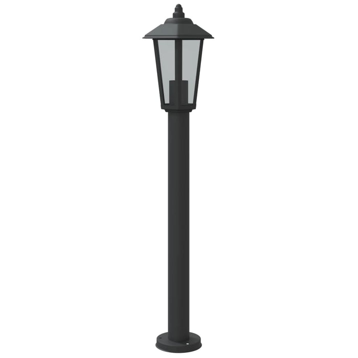 Utendørs gulvlamper 3 stk svart 80 cm rustfritt stål