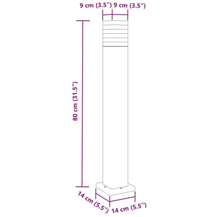 Utendørs gulvlampe svart 80 cm aluminium