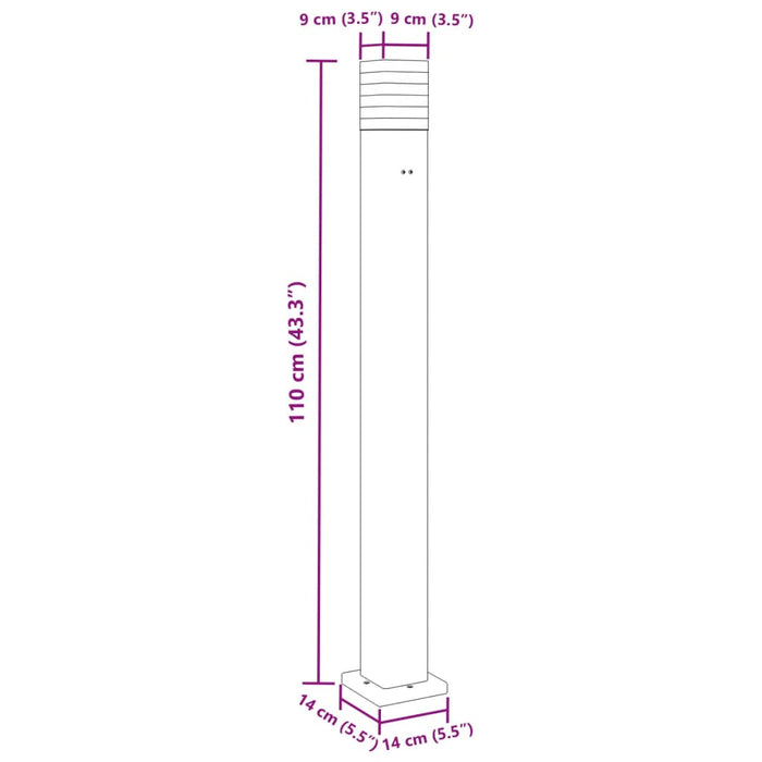 Utendørs gulvlamper med uttak 3 stk svart 110 cm aluminium