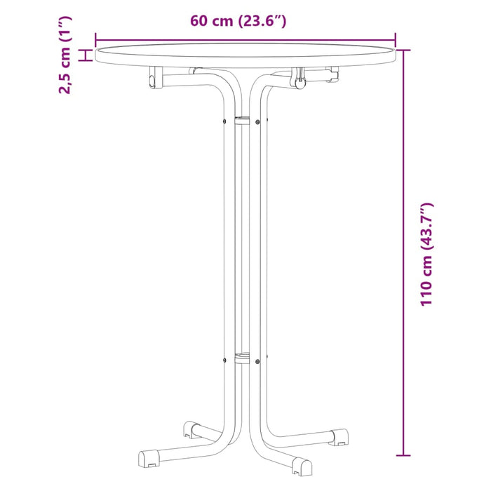 Spisebord hvit Ø60x110 cm konstruert tre og stål