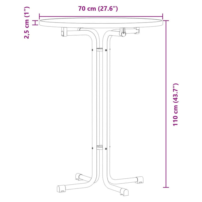 Spisebord hvit Ø70x110 cm konstruert tre og stål