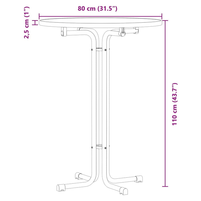 Spisebord hvit Ø80x110 cm konstruert tre og stål