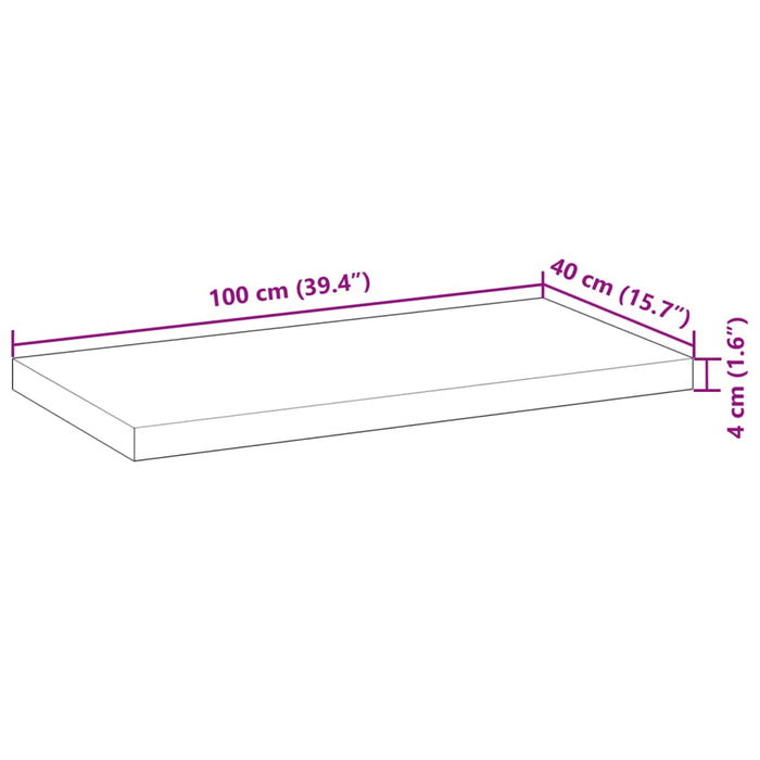 Plate til baderomsskap ubehandlet 100x40x4 cm heltre akasie