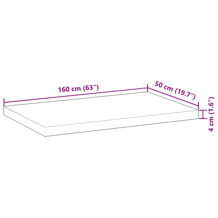 Plate til baderomsskap ubehandlet 160x50x4 cm heltre akasie