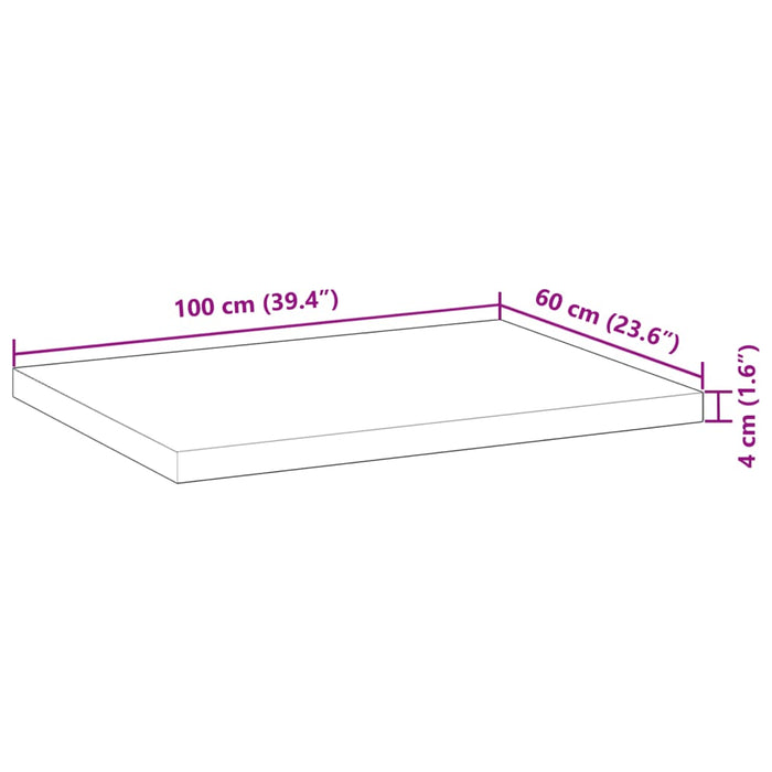 Plate til baderomsskap ubehandlet 100x60x4 cm heltre akasie