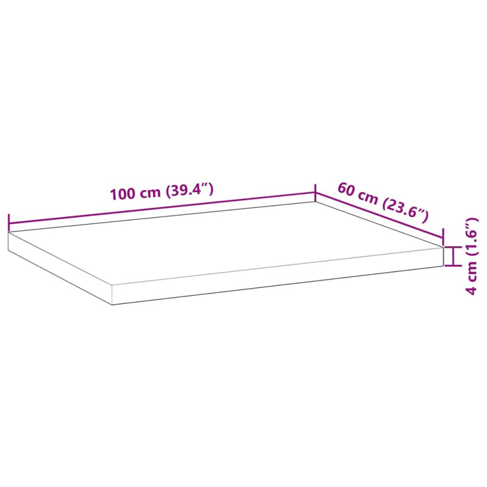 Plate til baderomsskap med finish 100x60x4 cm heltre akasie