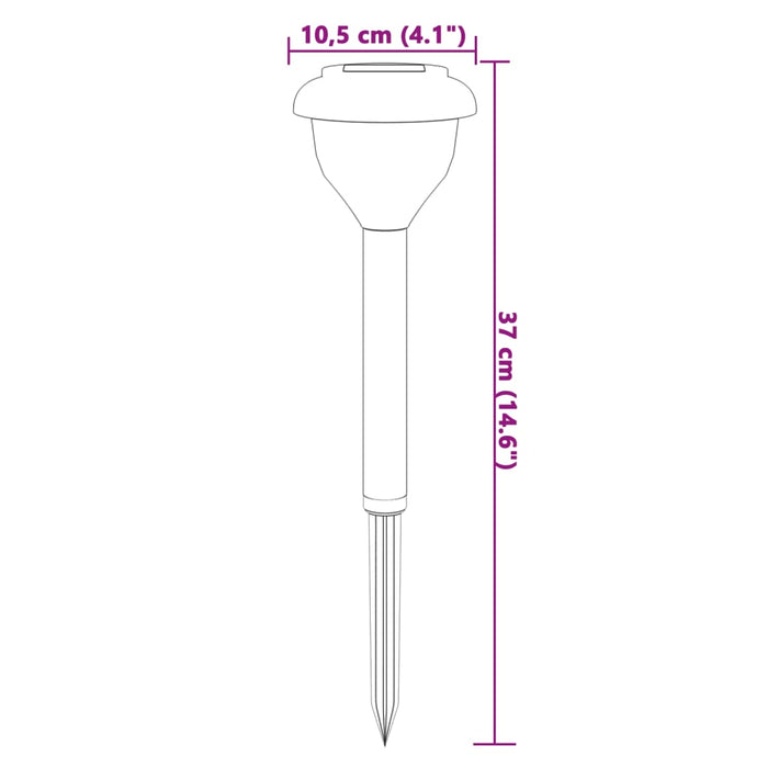 Soldrevne lamper for sti med jordplugg 4 stk varmhvit og RGB