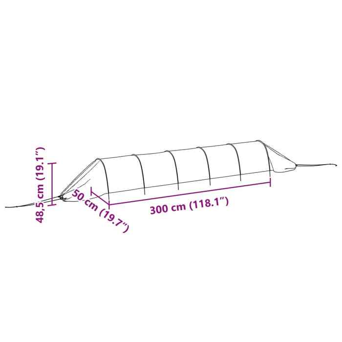 Nettingtunnel svart 300x50x48,5 cm stål og polyetylen