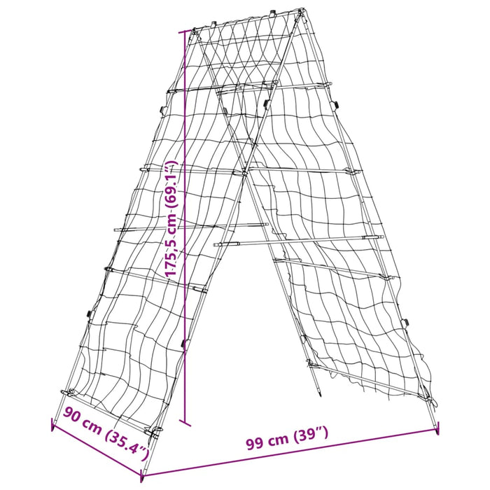 Hageespalier for klatreplanter A-ramme 99x90x175,5 cm stål