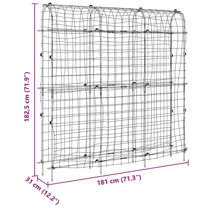 Hageespalier for klatreplanter U-form 181x31x182,5 cm stål