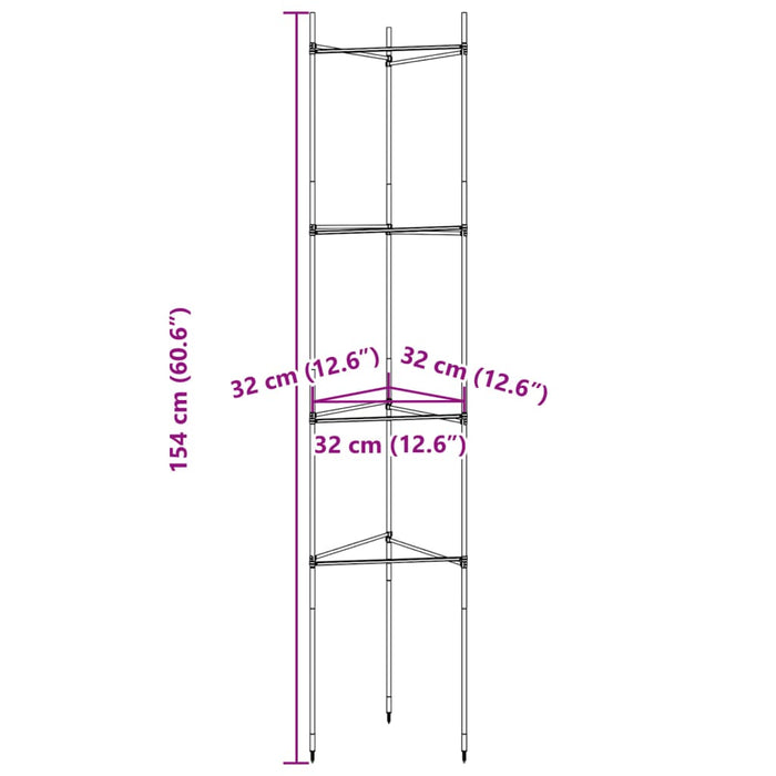 Tomatbur 2 stk 154 cm stål og PP