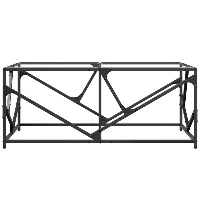 Sofabord med gjennomsiktig glassplate 98,5x50x41 cm stål