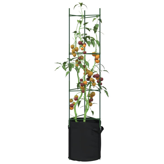 Tomatbur med planteposer 6 stk 154 cm stål og PP