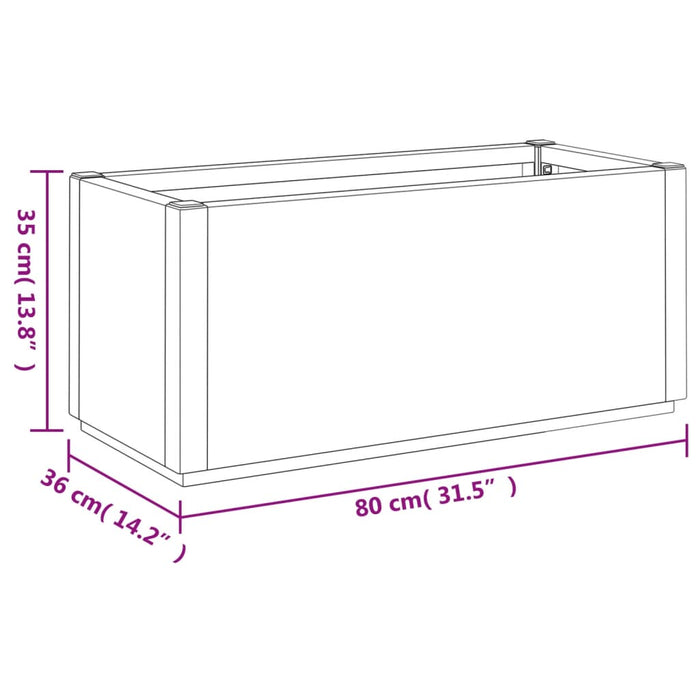 Plantekasse mørkegrå 80x36x35 cm PP