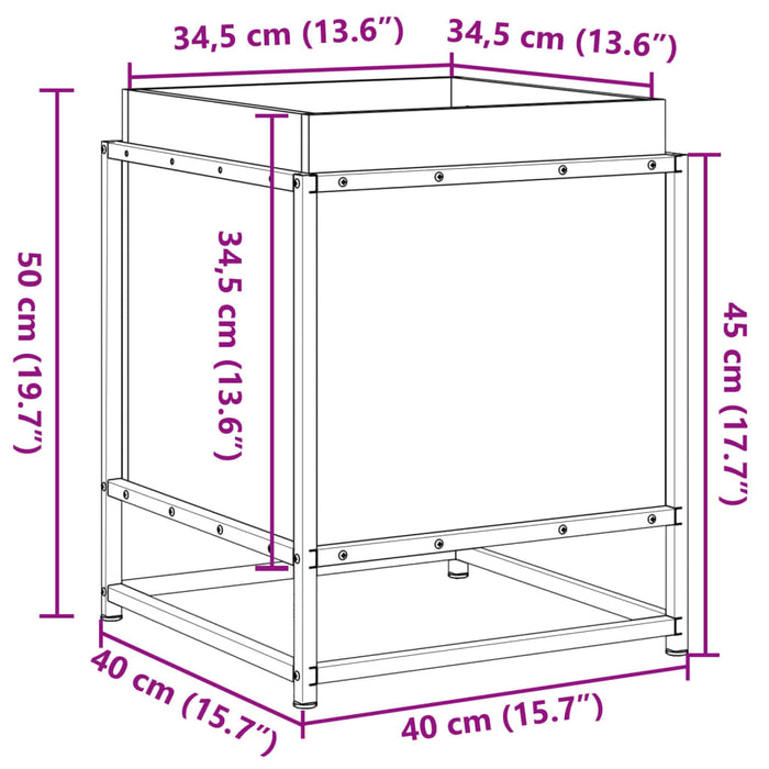 Plantekasse 40x40x50 cm heltre furu