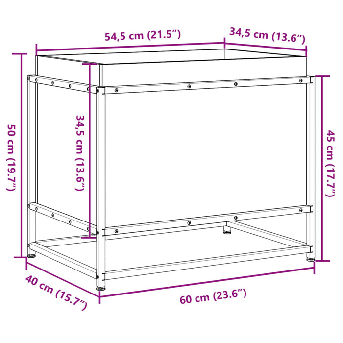 Hageplantekasse voksbrun 60x40x50 cm heltre furu