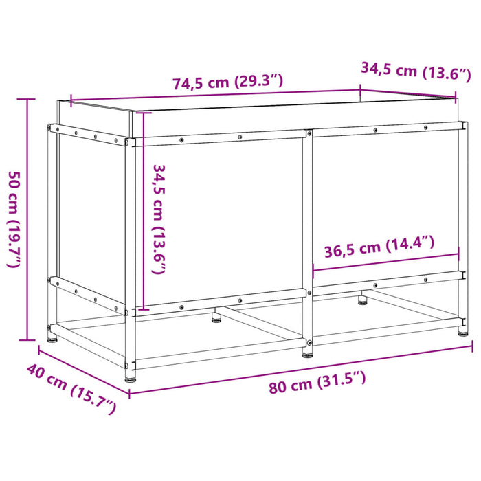 Plantekasse 80x40x50 cm heltre furu