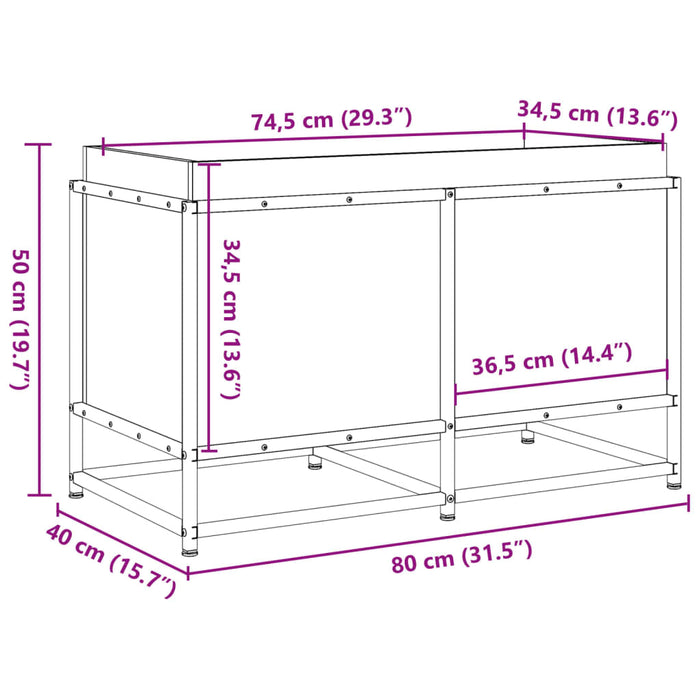 Hageplantekasse hvit 80x40x50 cm heltre furu