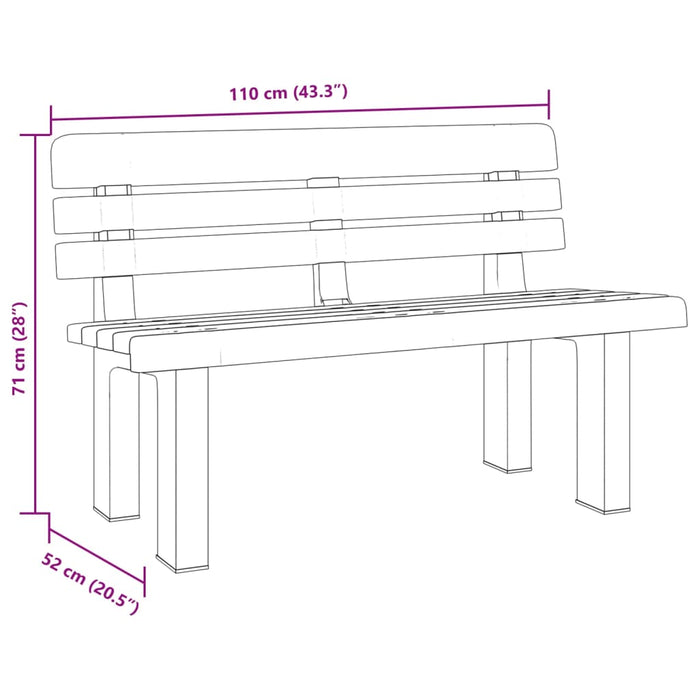 Hagebenk antrasitt 110x52x71 cm polypropylen