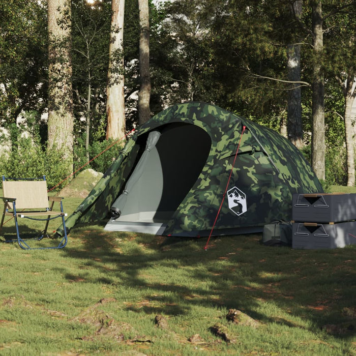 Tunneltelt for camping 3 personer kamuflasje vanntett