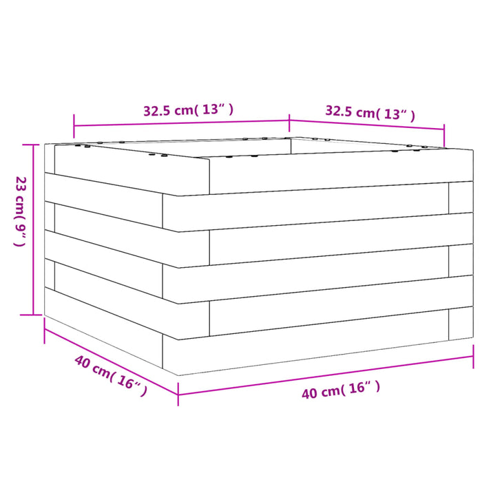 Plantekasse 40x40x23 cm heltre furu